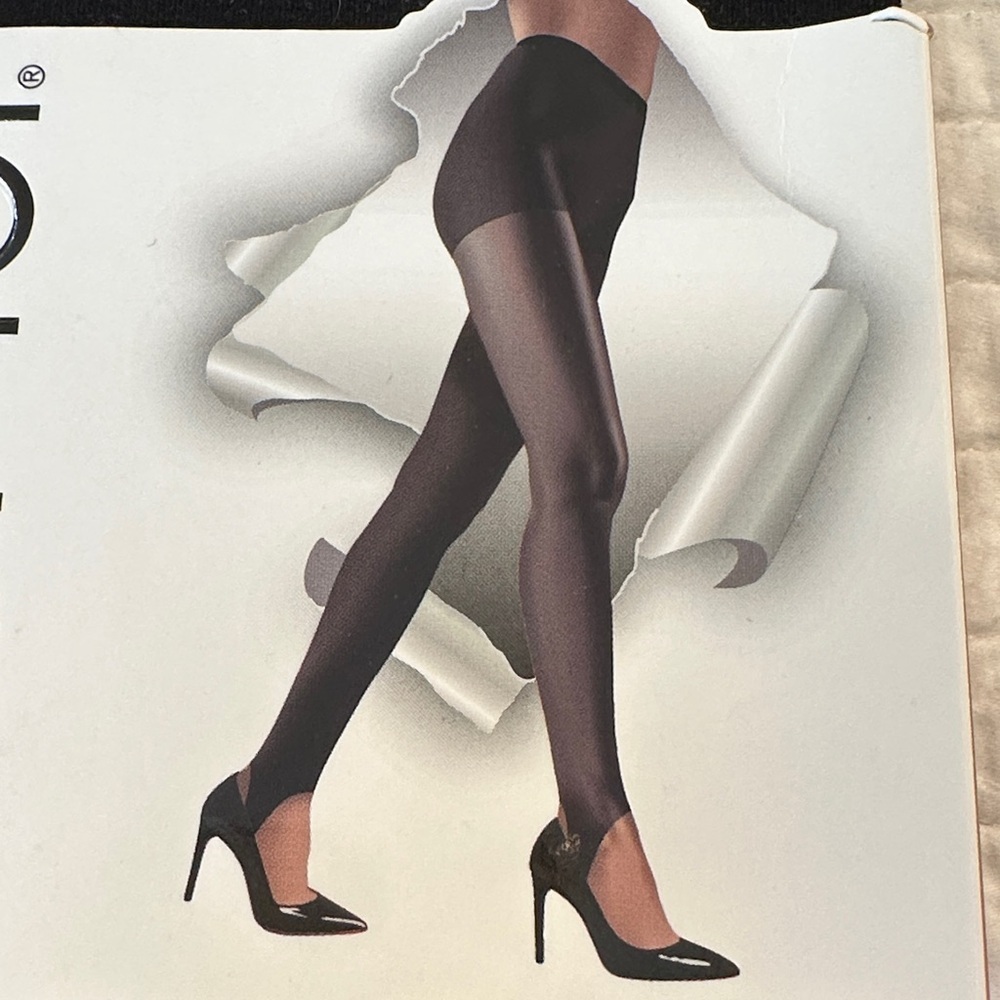 MeMoi Black Opaque Stirrup Tights M/L Balletcore Trend - Picture 4 of 4